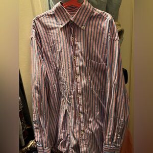 Alan Flusser Pink and blue striped button down